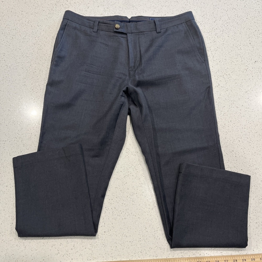 Vineyard Vines Men's 100% Wool Burgee Trousers Pants‎ Size 35 X 32 Gray